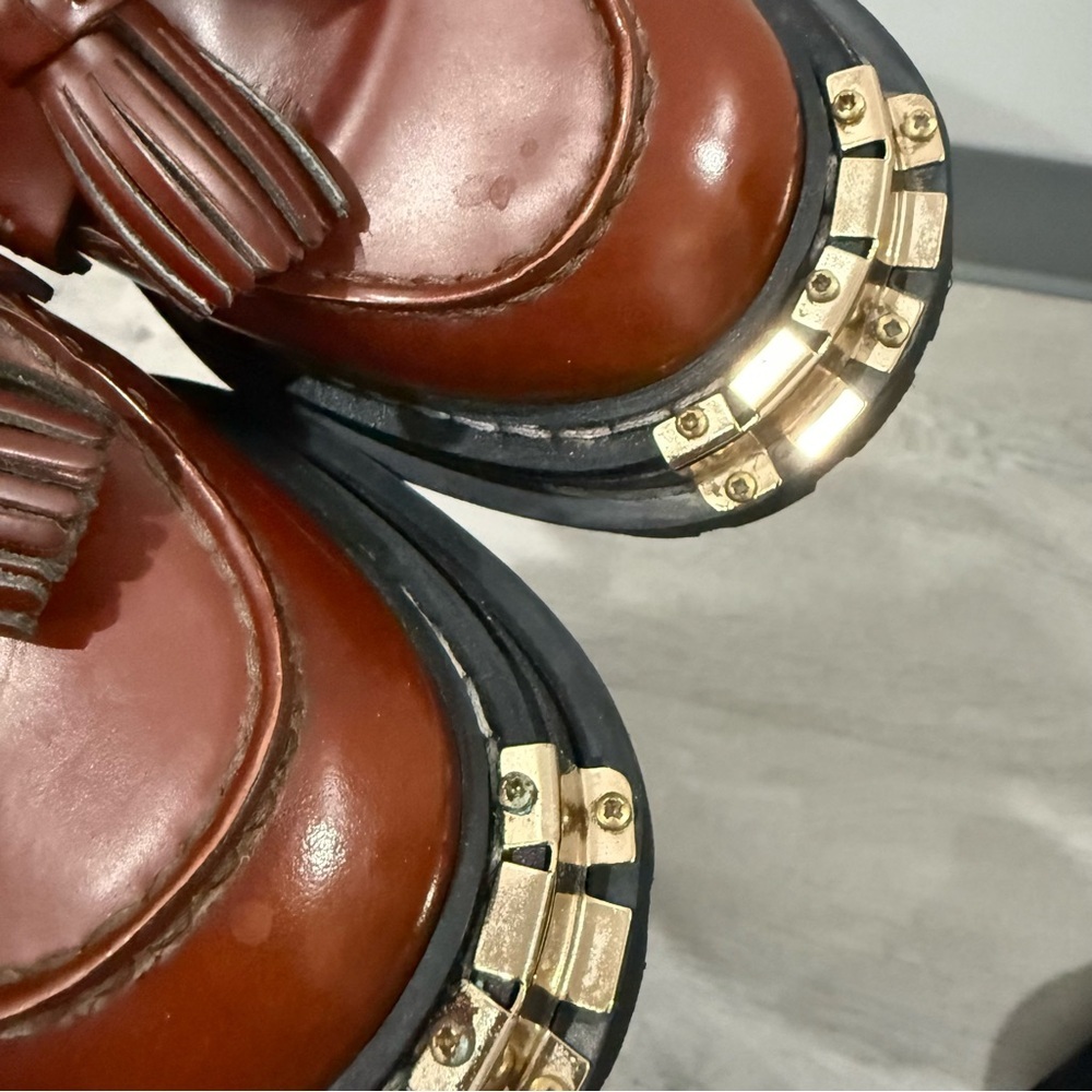 Sandro Loafers Jackson Iron Thick-Soled Tassel in Brown Leather - Picture 9 of 9